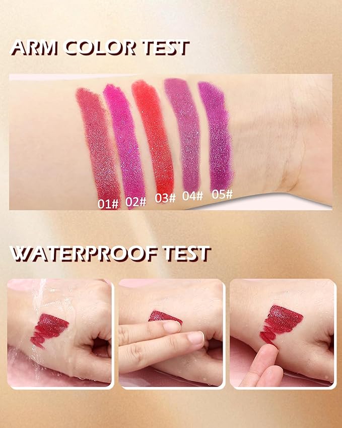 Metallic Diamond Glitter Matte Lipstick Crayon Pencil, Long Glitter