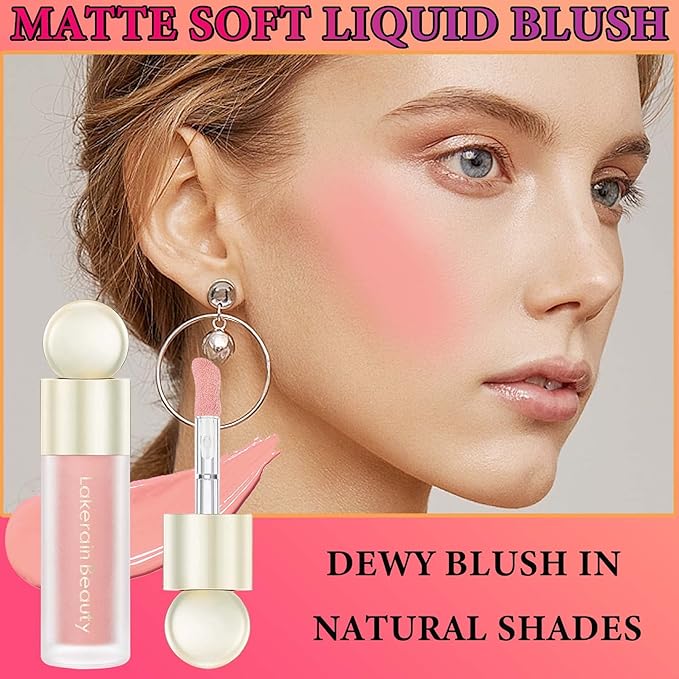 Matte Soft Liquid Blush,Waterproof Long Lasting Moisturizing Velvet Blushes Makeup(#01)