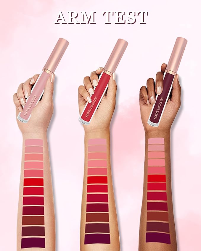 Matte Liquid Lipstick Lip Gloss Kit-6Pcs Dark Ruby Gloss