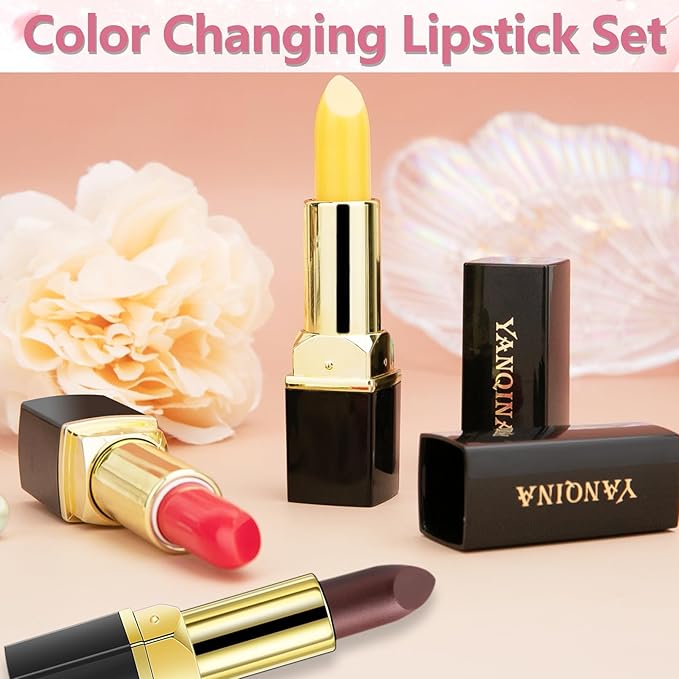 Jeffbaubl 3 Pcs Lip Balm Lipstick, YACAISI Color Changing