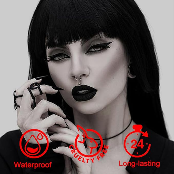 Black Matte Lipstick Tube, Smudge Proof Long Lasting Smudge