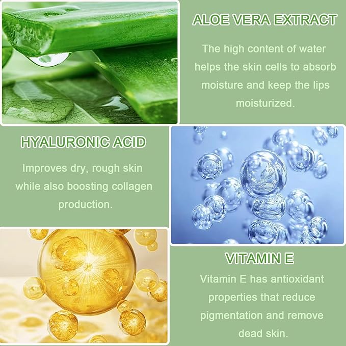 6Pcs Aloe Vera Lip Gloss,Color Changing Lip Gloss, Tinted Lip Oil High-Shine Clear Temperature Color Change Lip Stain, Glossier Lip Tint for Women Lip Care Prevents Dry Cracked Lips (Aloe Vera)