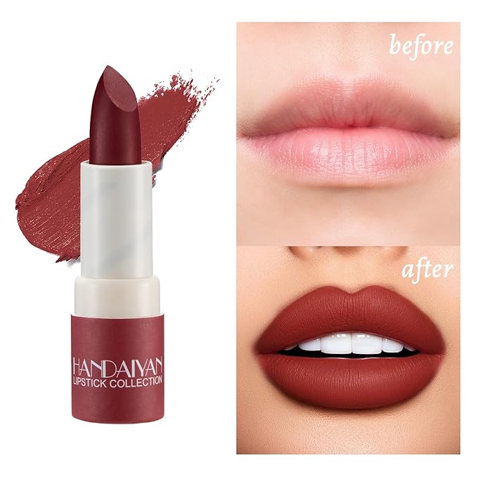 Lipstick for Women 4Pcs,Nude Lipstick Set,Lipstick Long Lasting,Velvet Lipstick