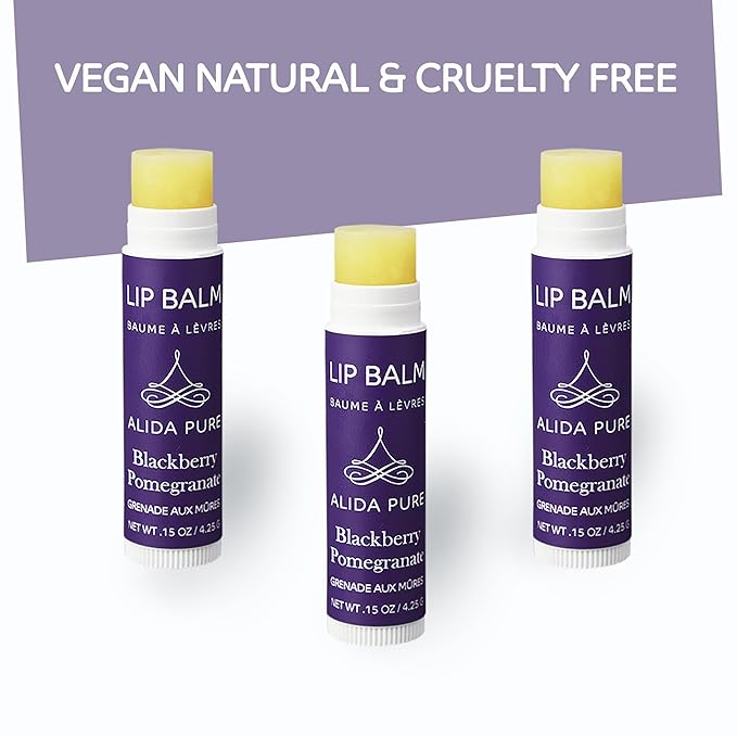 Blackberry Pomegranate Lip Balm Collection, Vegan Lips,