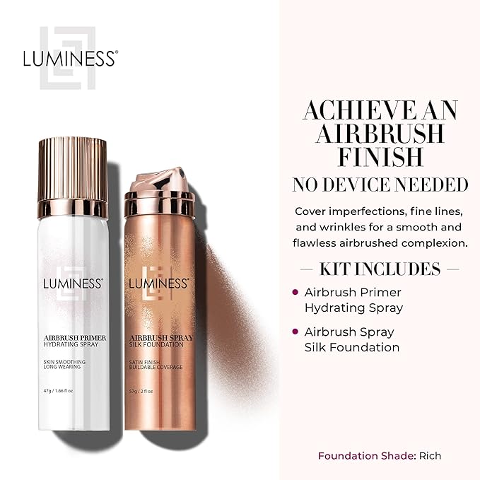 LUMINESS Silk Airbrush Spray Foundation & Primer Kit - Rich)