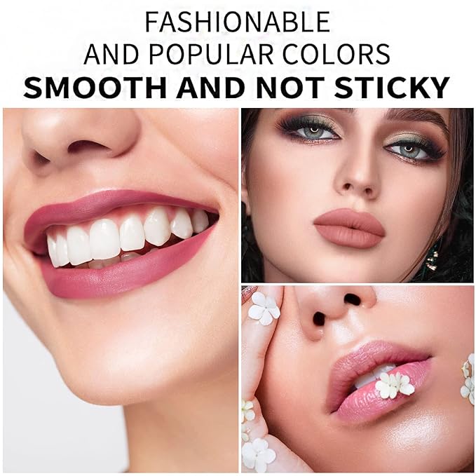 6PCS Matte Liquid Lipstick Sets,Nude Lip Stain,Lasting Waterproof Stain,Lasting