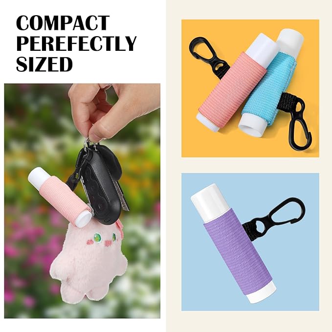 Sureio 10 Pack Lip Balm Holder Keychain Compact Gloss