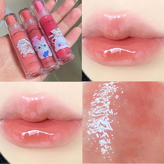 6 Colors Tinted Lip Glaze Watery Lip Gloss, Glaze