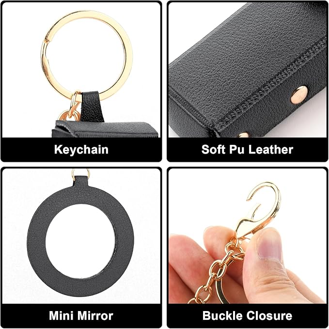 Lipstick Organizer Keychain Chapstick Case with Mirror Organizer