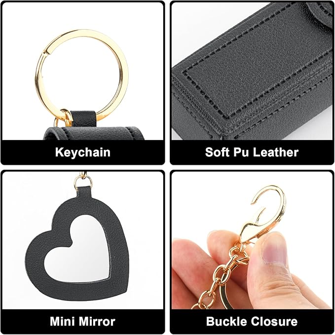 Lipstick Organizer Keychain Chapstick Case with Mirror Organizer
