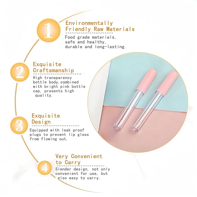 10cm Empty Lip Gloss Tubes With Wand Lipgloss Gloss