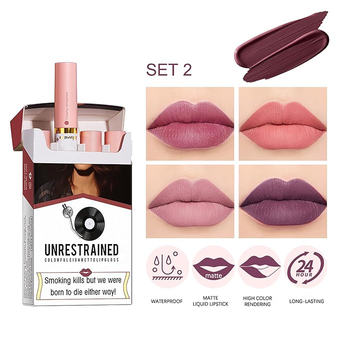 Cigarette Case Lipstick Nude Matte Little Tube Lip Cigarette