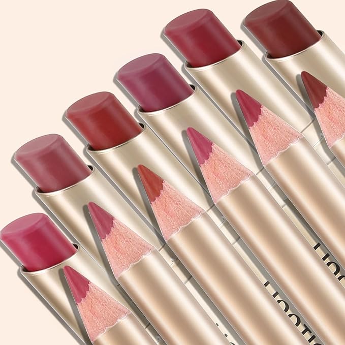 Boobeen 2 Pcs Lip Liner and Lipstick Set, Ultra-Long-Lasting