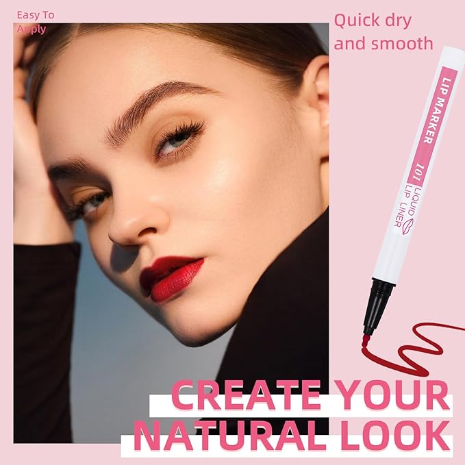 Lip Stain Marker, Matte Natural Red Liquid Lip Hydrating