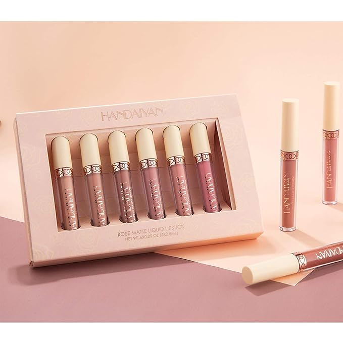 BONNIE CHOICE 6Pcs Nude Matte Liquid Lipstick Set, Long