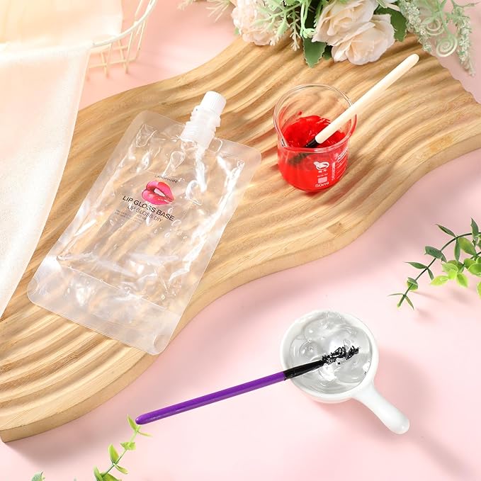 6 Pcs 100ml Lip Gloss Base Clear Lip Balm Base Moisturize Lip Gloss Base for DIY Lip Gloss Making Kit Makeup Gift Kits for Women Oil Material Makeup Lipstick Primer for Handmade Lip Balms
