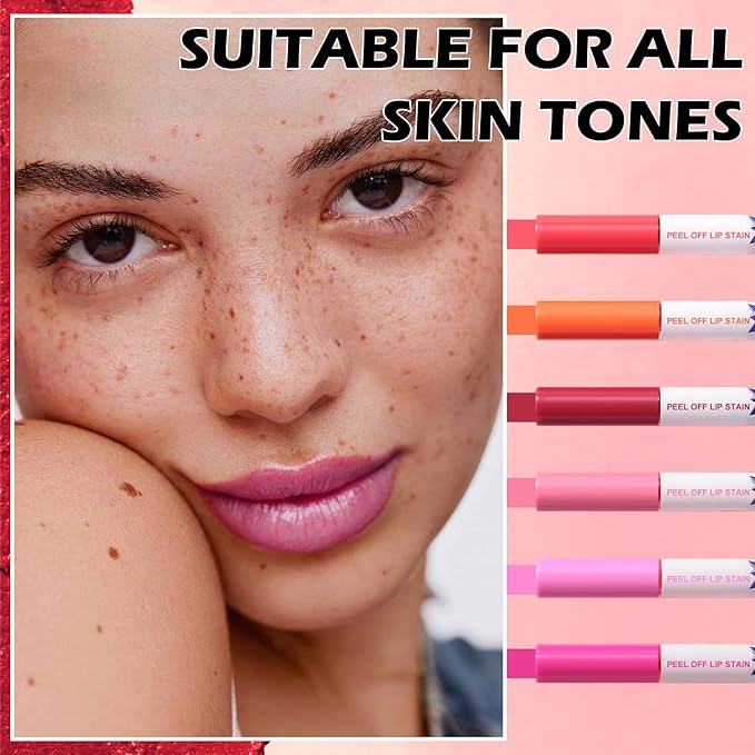 6 Colors Lip Stain Peel Off Lip Tint Long