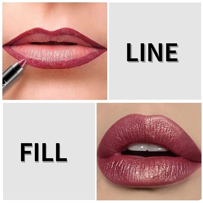 Boobeen Matte Lipstick Pencil Lip Crayon Stick Matte Velvet Lipgloss Creamy Lip Liner Full Coverage High Pigment Waterproof Non-Fade Lipstick for Women, Matte Lip Stain with Smooth Makeup