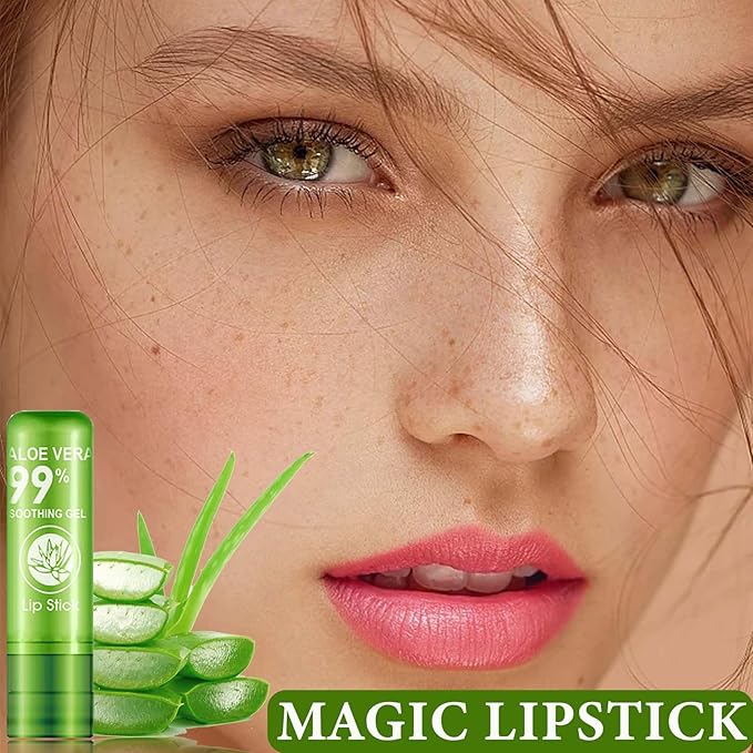 5 Pcs Aloe Vera Lipstick,Color Changing Change Lipstick Changing
