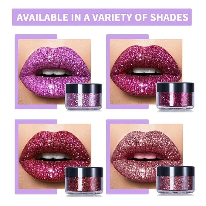 MAEPEOR Glitter Lip Kit 4 Colors Diamond Metallic Glitter
