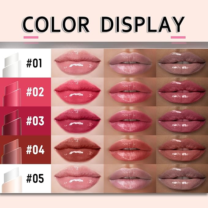 3 PCS Click Lip Gloss Pen For Women Plumping Lip Stain Color Changing Waterproof Long Lasting Jelly Tinted Lip Balm Hydrating Lip Oil For Dry Lips