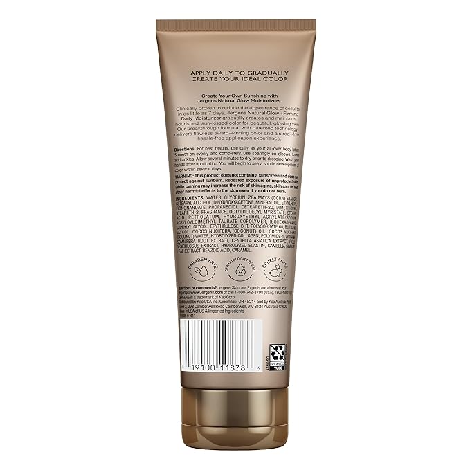 Jergens Natural Glow +FIRMING Lotion, Medium to Tan, 15.0 Fl Oz (Pack of 2)