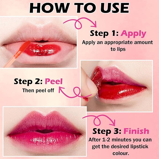 6 Colors Lip Stain Peel Off Lip Tint Long