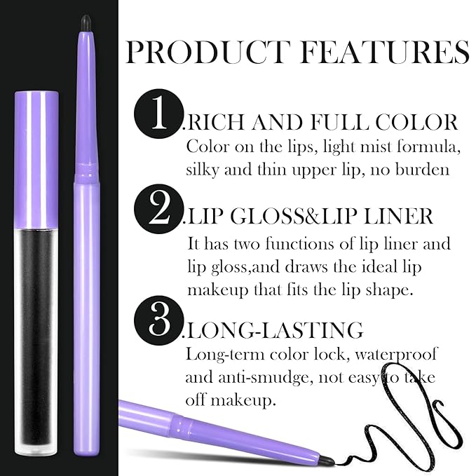 DAGEDA Matte Liquid Lipstick, 2Pcs Lip Liner DAGEDA