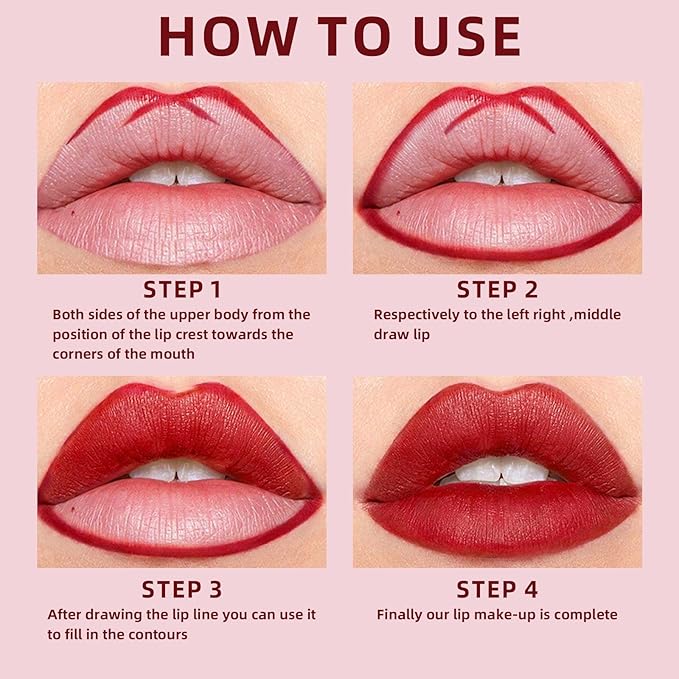 Lip Stain Marker, Matte Natural Red Liquid Lip Hydrating