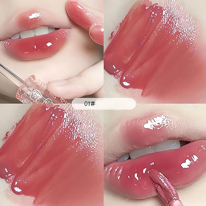 5pcs Mirror Water Lip Gloss Glass Lipstick Set, Gloss