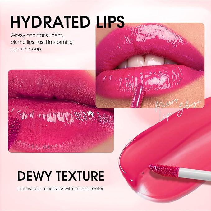 12pcs Lip Gloss Set, Hydrating Long Lasting Waterproof Gloss