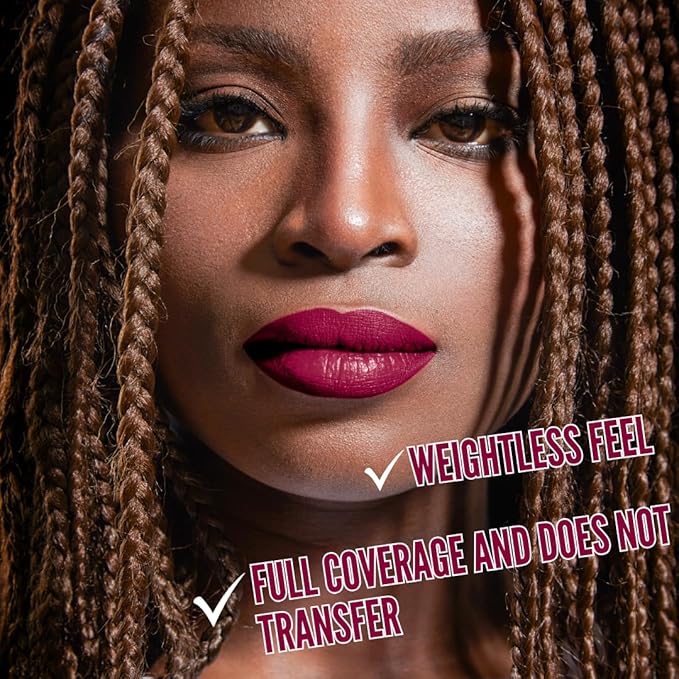 Mynena Berry Red Long-Lasting Matte Liquid Lipstick Intense Color Smudge-Proof & Waterproof Comfortable Hydrating Shea Butter Vegan & Cruelty-Free | Lisy