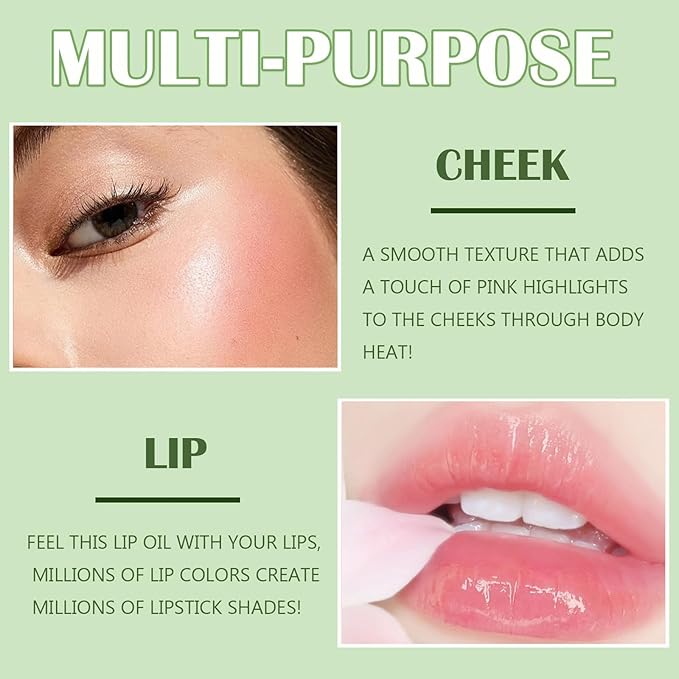 6Pcs Aloe Vera Lip Gloss,Color Changing Lip Gloss, Tinted Lip Oil High-Shine Clear Temperature Color Change Lip Stain, Glossier Lip Tint for Women Lip Care Prevents Dry Cracked Lips (Aloe Vera)