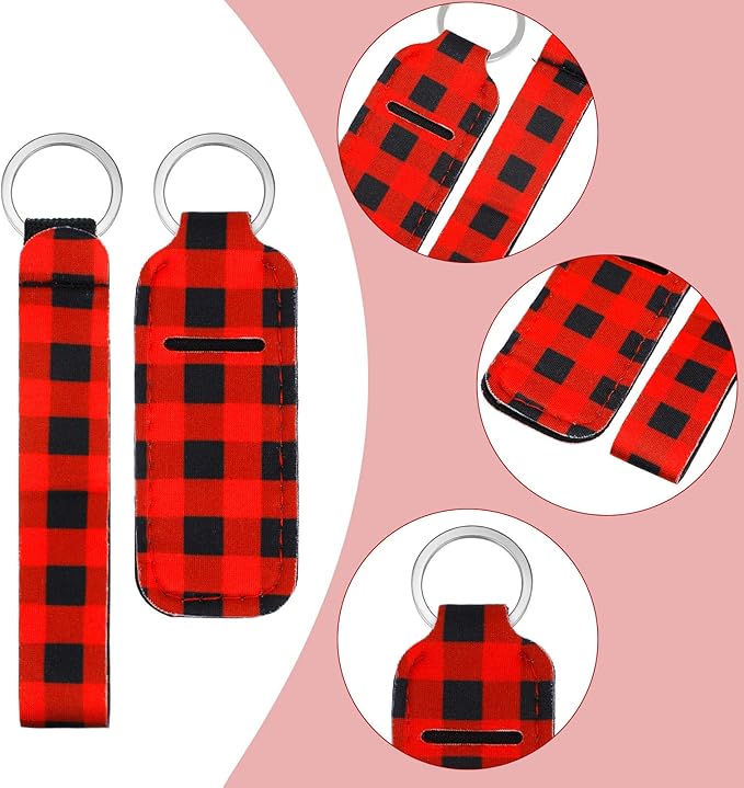 Patelai 20 Pcs Christmas Lipstick Holder Keychains Set Gift