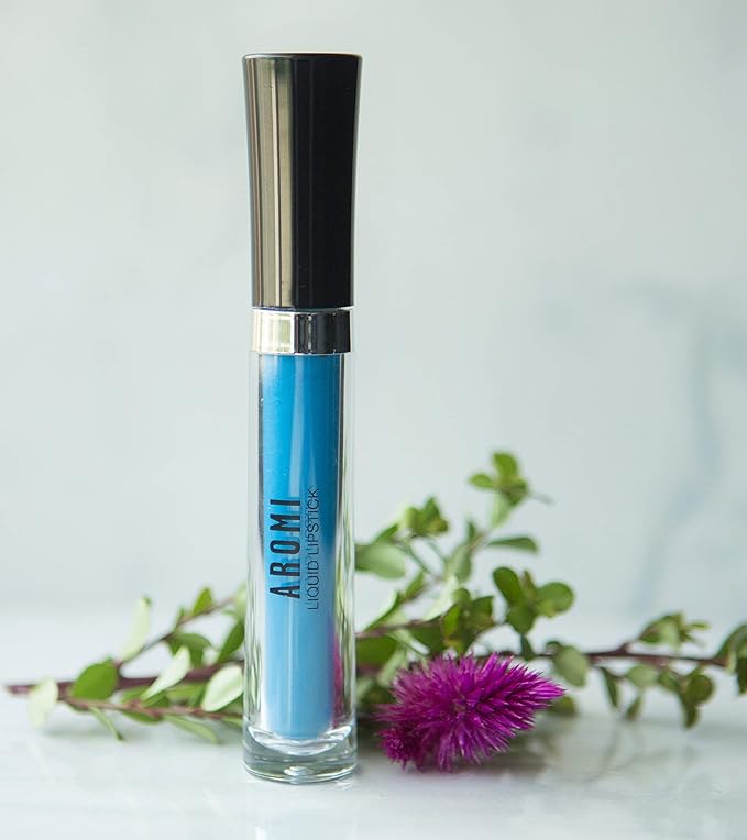 Aromi Azure Blue Matte Liquid Lipstick, Bright Blue Lip Color, Vegan, Cruelty-free, Long-lasting, Waterproof Lipstick, Handmade (Azure Blue)