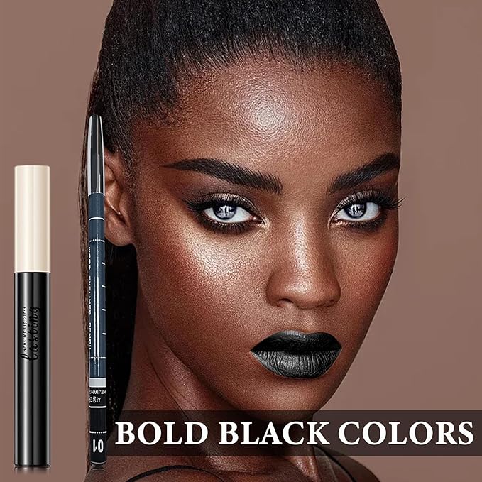 2 PCS Black Matte Liquid Lipstick and Lip Gloss