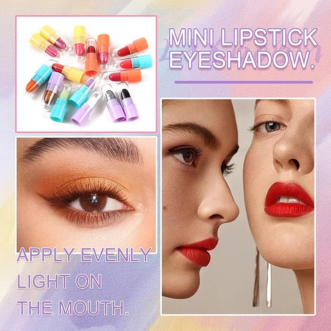 16PCS Mini Lipstick Set,Multi Colored Ultra Matte Color Changing