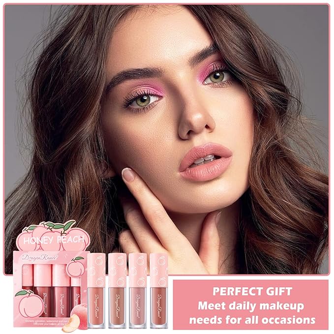AWCCXMYM 4Pcs Nude Lipstick Set Lip Stain Lip Gloss