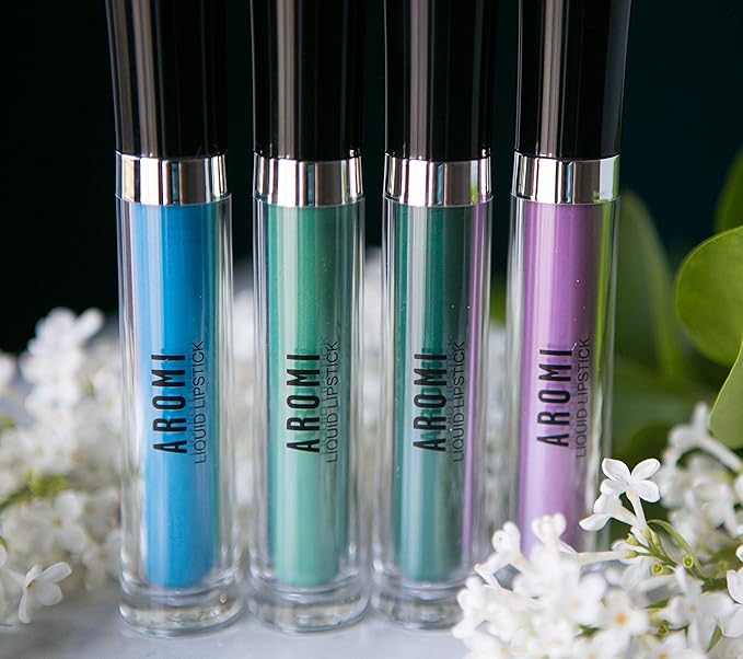 Aromi Azure Blue Matte Liquid Lipstick, Bright Blue Lip Color, Vegan, Cruelty-free, Long-lasting, Waterproof Lipstick, Handmade (Azure Blue)