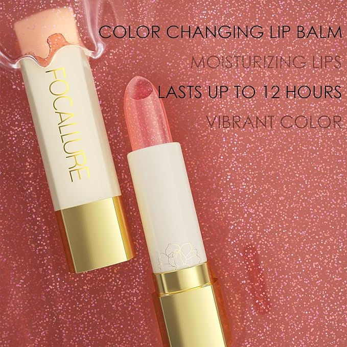 FOCALLURE Moisturizing Lipstick,Color Changing Tinted Lip Balm,Hydrating PH Lipstick,Col