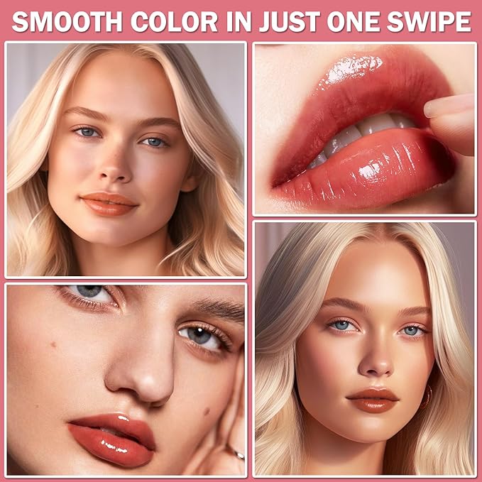 2PCS Tinted Lip Oil Lip Gloss Set Lip Gloss