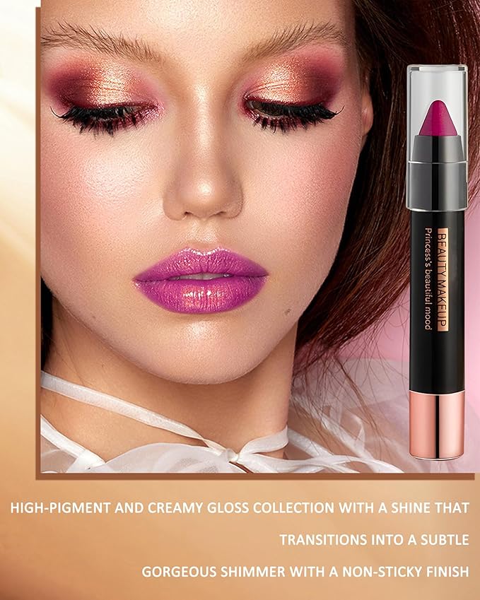 Metallic Diamond Glitter Matte Lipstick Crayon Pencil, Long Glitter