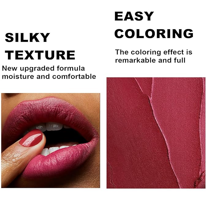 6 Colors Nude Lipstick, Matte Velvet Smooth Solid Long