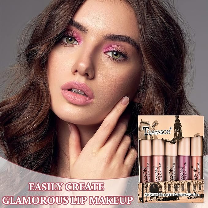 NVLEPTAP 5PCS Nude Matte Lipstick Liquid Lipstick Set Gloss