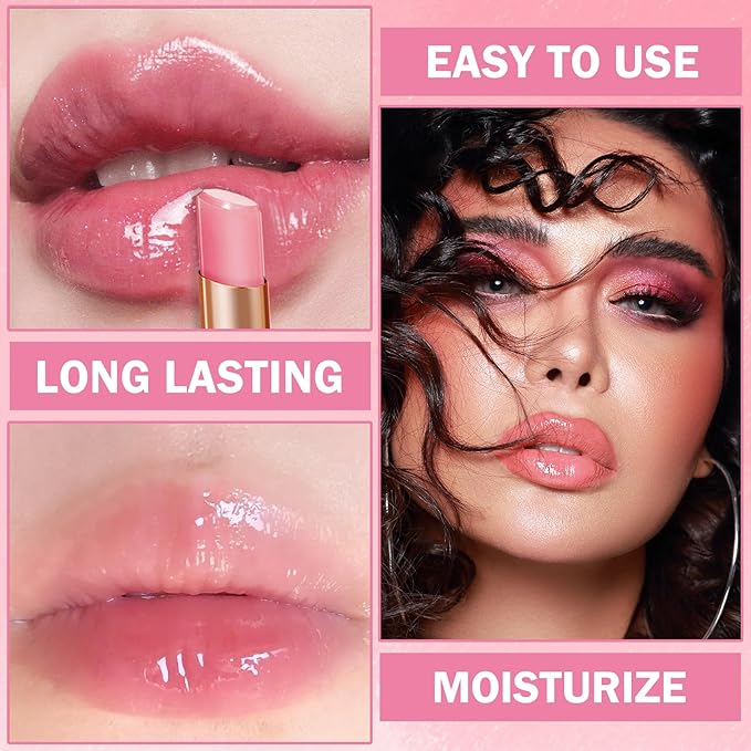 AWCCXMYM 3Pcs Color Changing Lipstick Lip Oil Glow Changing