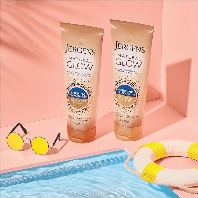 Jergens Natural Glow +FIRMING Lotion, Medium to Tan, 15.0 Fl Oz (Pack of 2)