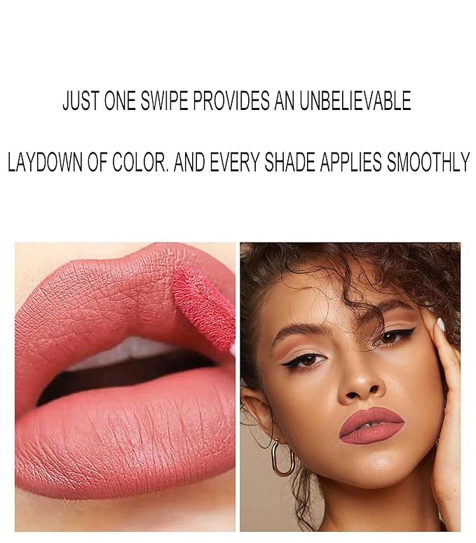 Matte Lip Liner Pen and Velvet Lipstick Set, Long
