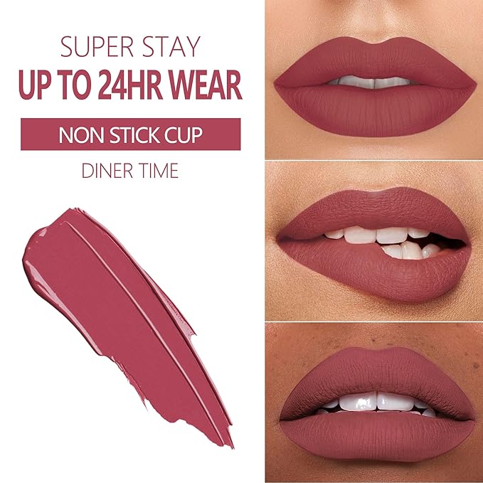 MAKI YIKA 3Pc Matte Liquid Lipstick Set, Dark Lipstick
