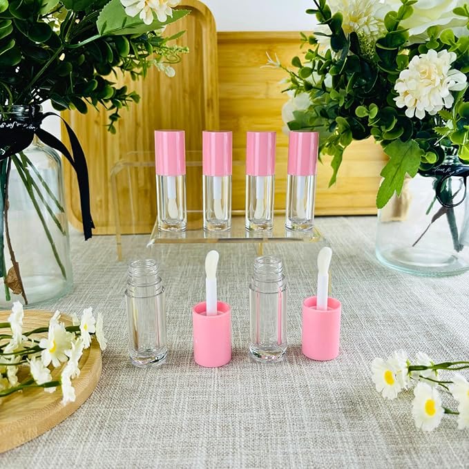 10PCS Empty Lip Gloss Tubes,6ml Pink Lip Gloss Containers Empty With Thick Wand, For DIY Lip Gloss Making (Pink)