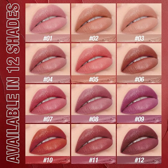 Jolilab 3 Pcs Velvet Matte Lipstick Nude Matte Lipstick